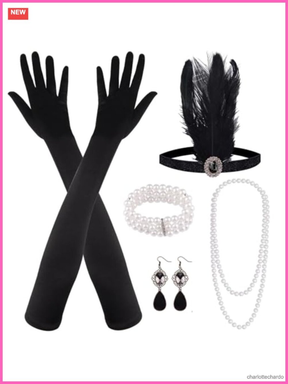 1920s Great Gatsby Flapper Accessories Set for Women